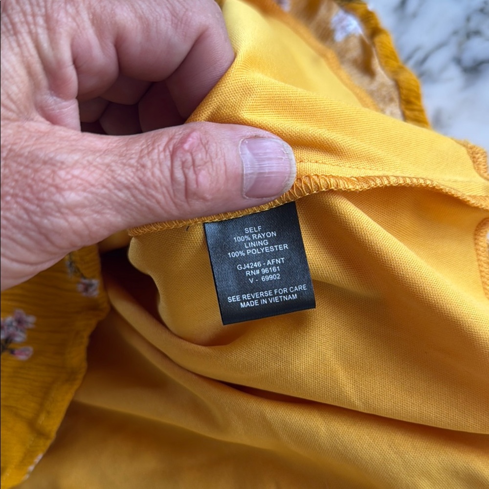 Gypsies & Moondust Yellow Smocked Strapless Sundress Women’s XS - Picture 13 of 13